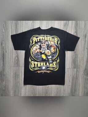 Vintage Pittsburgh Steelers NFL Grinding It Out Since 1933 Graphic Tee L NWT.